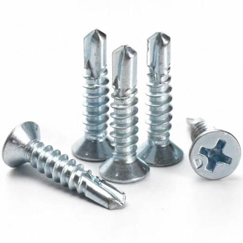 Carbon steel countersunk drill screw