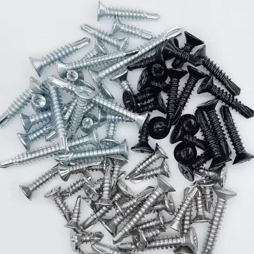 Carbon steel countersunk drill screw