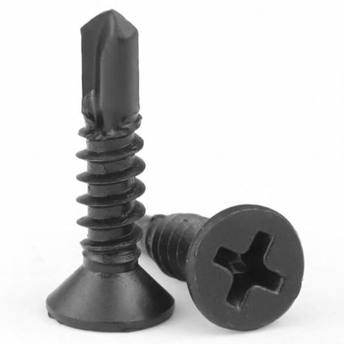 Carbon steel countersunk drill screw