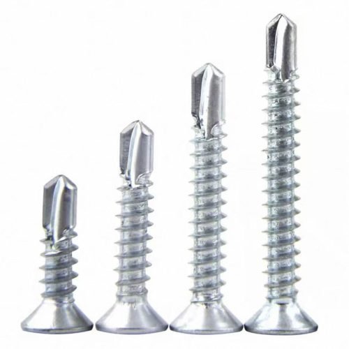 Carbon steel countersunk drill screw