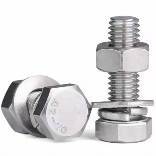 304/316 Stainless steel external hex bolt and nut assembly